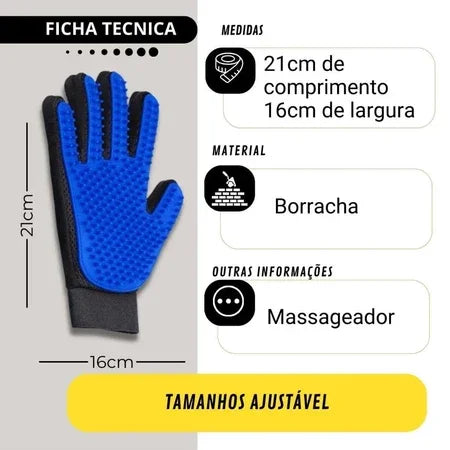 Luva Pet Tira Pelos